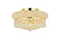 Primo 4 light Gold Flush Mount Clear Royal Cut Crystal