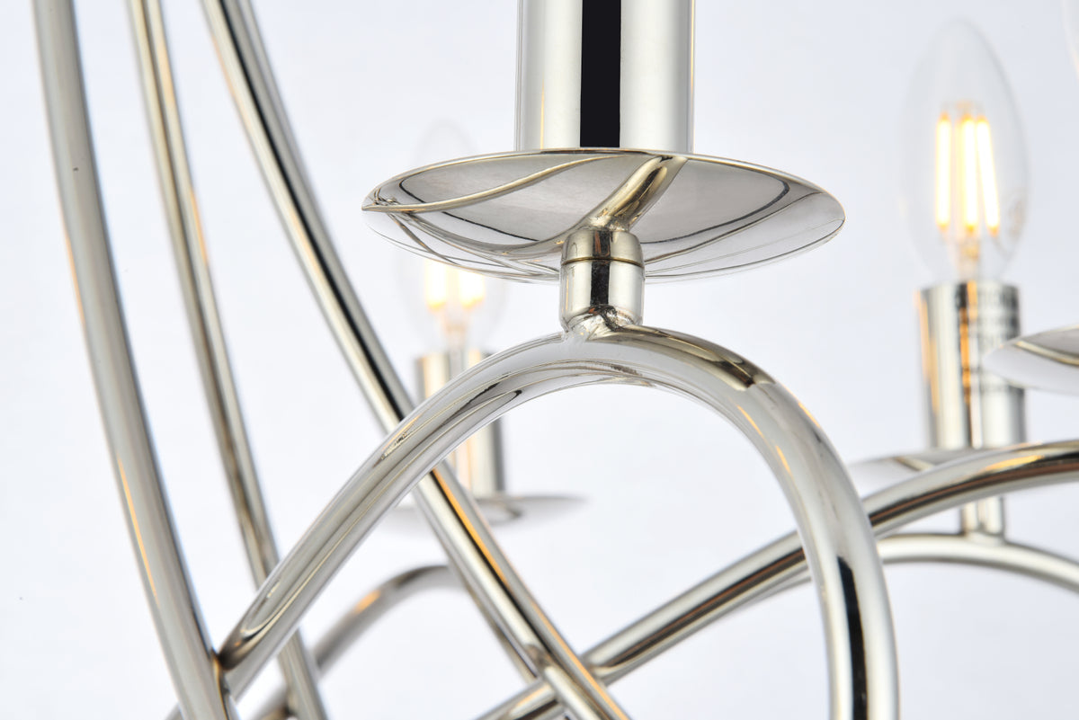 Lyndon 8 light polished Nickel Pendant