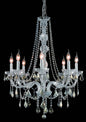 Verona 8 light Chrome Chandelier Golden Teak (Smoky) Royal Cut Crystal