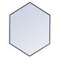 Metal frame hexagon mirror 30 inch in Black