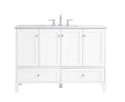 48 inch Single Bathroom Vanity in White
