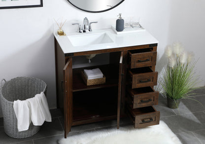 36 inch  Single Bathroom Vanity in Espresso with Backsplash