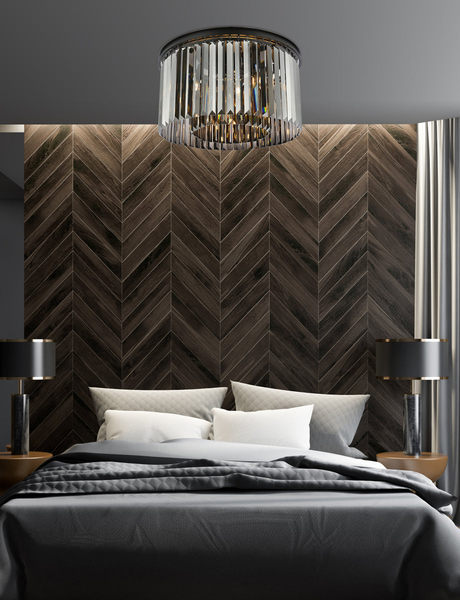 Sydney 8 light Matte Black Flush Mount Silver Shade (Grey) Royal Cut Crystal