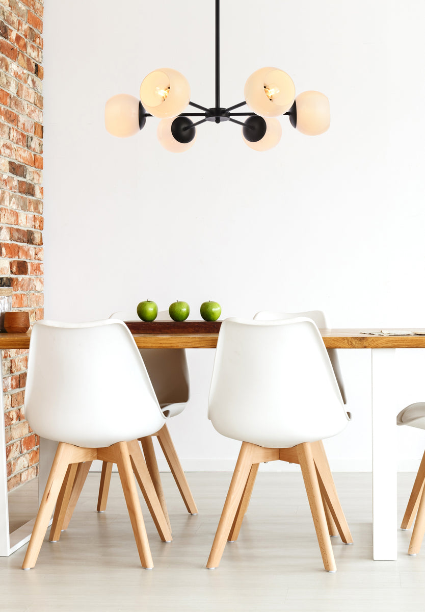 Briggs 30 inch pendant in black with white shade