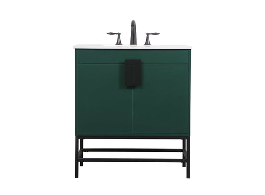 30 inch Single bathroom vanity in green