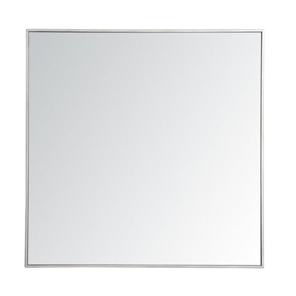Metal frame square mirror 36 inch in silver