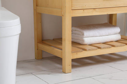 36 inch Single bathroom vanity in natural wood