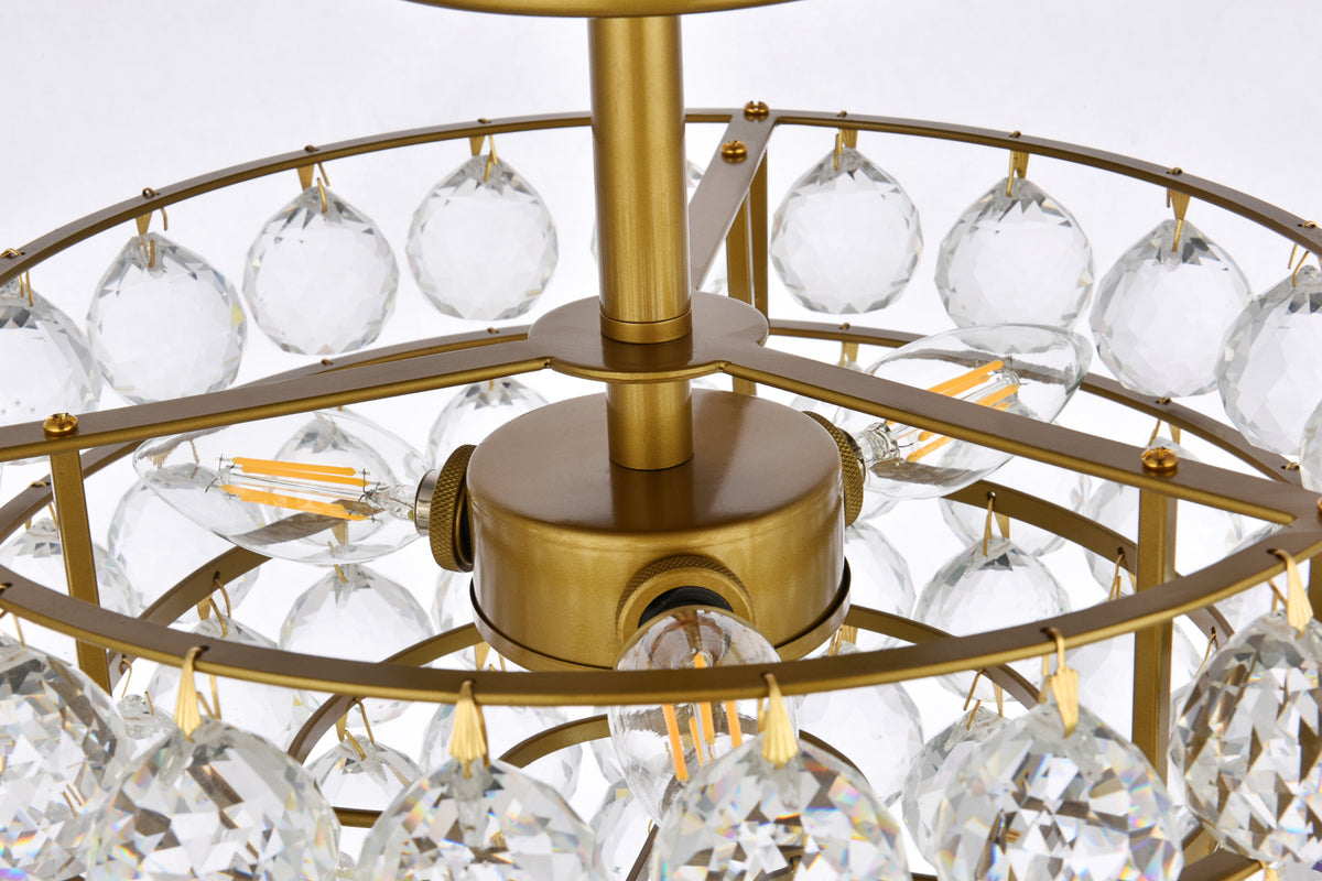 Savannah 14 inch flush mount in brass