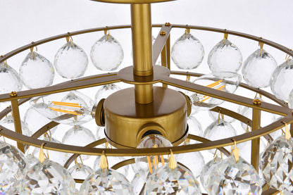 Savannah 14 inch flush mount in brass