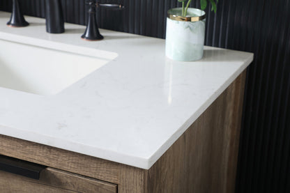 36 Inch SIngle Bathroom Vanity In Natural Oak