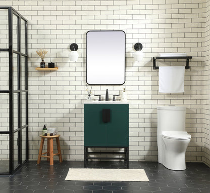 24 inch Single bathroom vanity in green