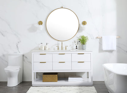 60 inch Single bathroom vanity in white