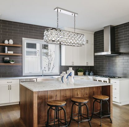 Madison 6 light polished Nickel Chandelier Clear Royal Cut Crystal