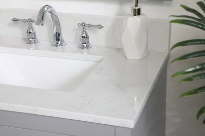 30 inch Single Bathroom Vanity in Grey with Backsplash