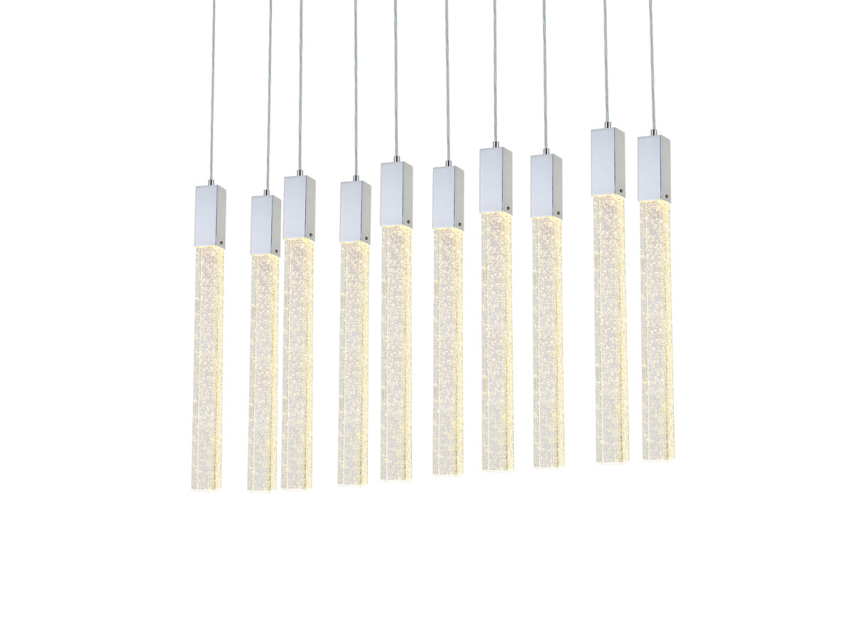 Weston 10 lights pendant in chrome