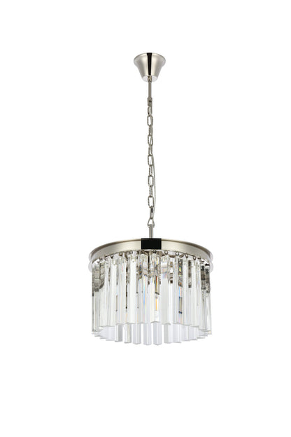 Sydney 3 light polished nickel Pendant Clear Royal Cut Crystal