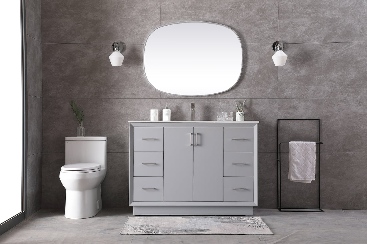 48 Inch SIngle Bathroom Vanity In Grey