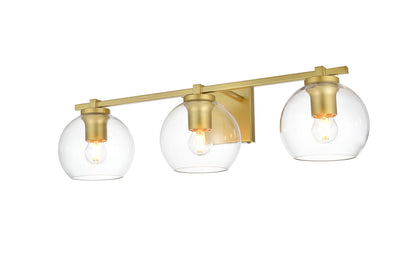Juelz 3 light Brass and Clear Bath Sconce