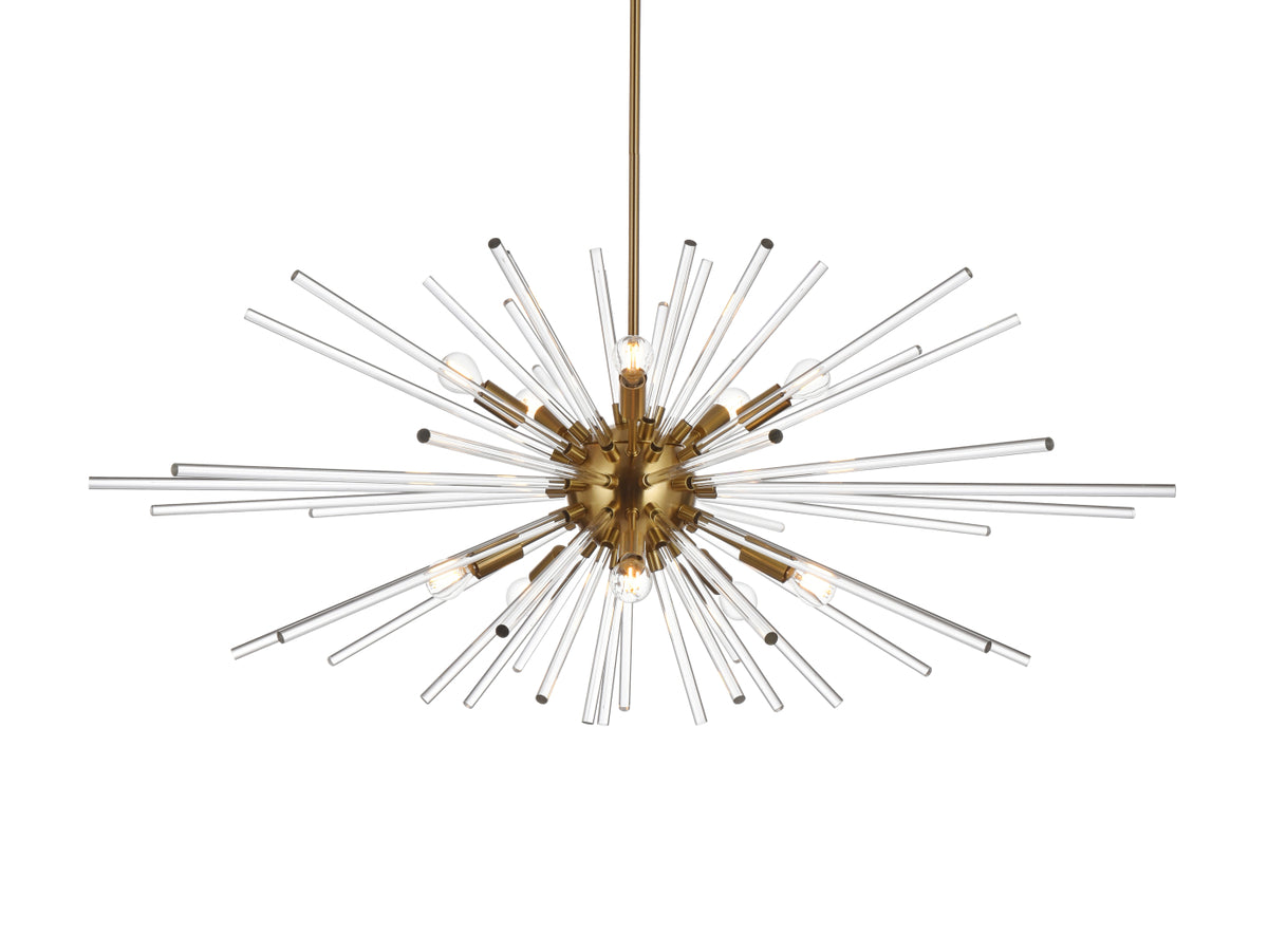 Sienna 46 inch crystal rod pendant in gold