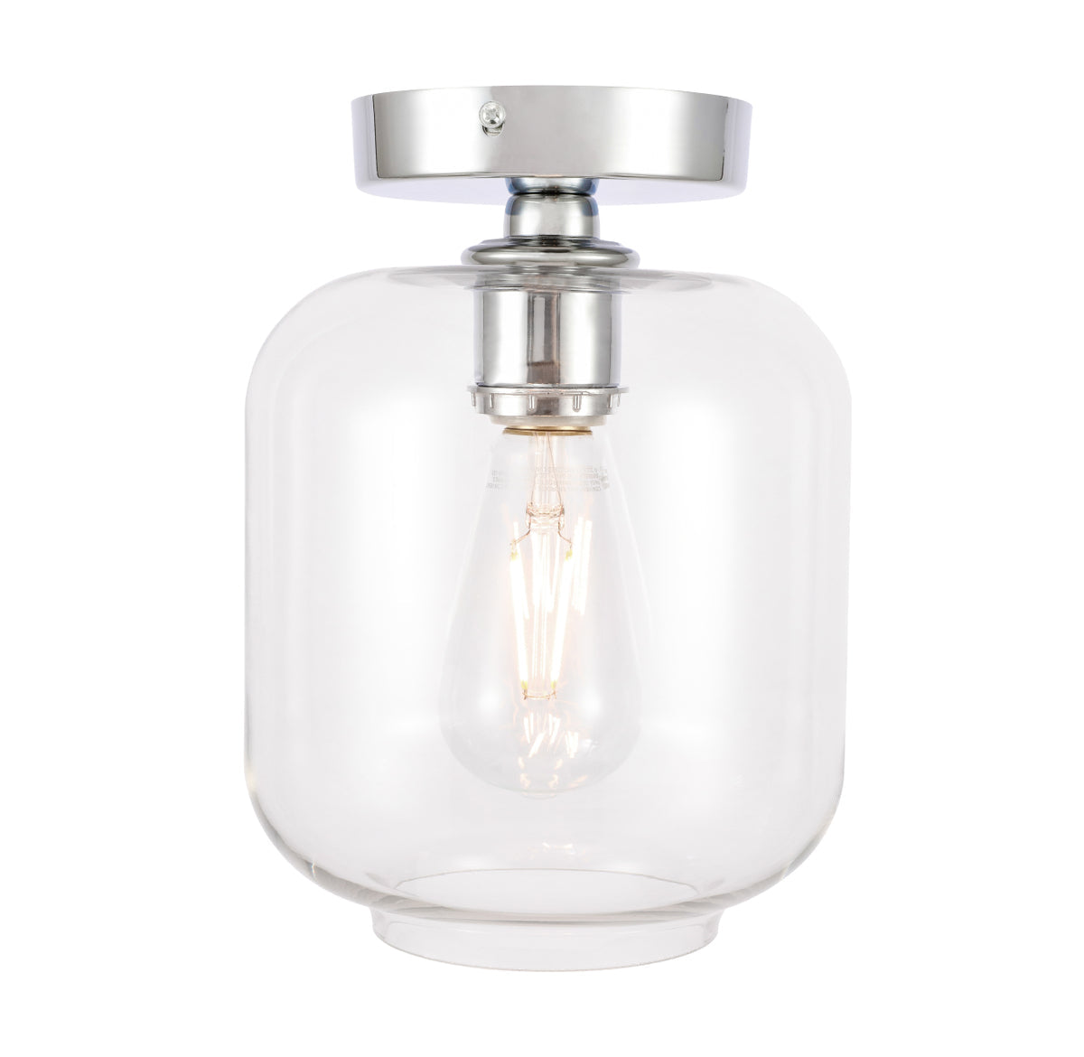 Collier 1 light Chrome and Clear glass Flush mount