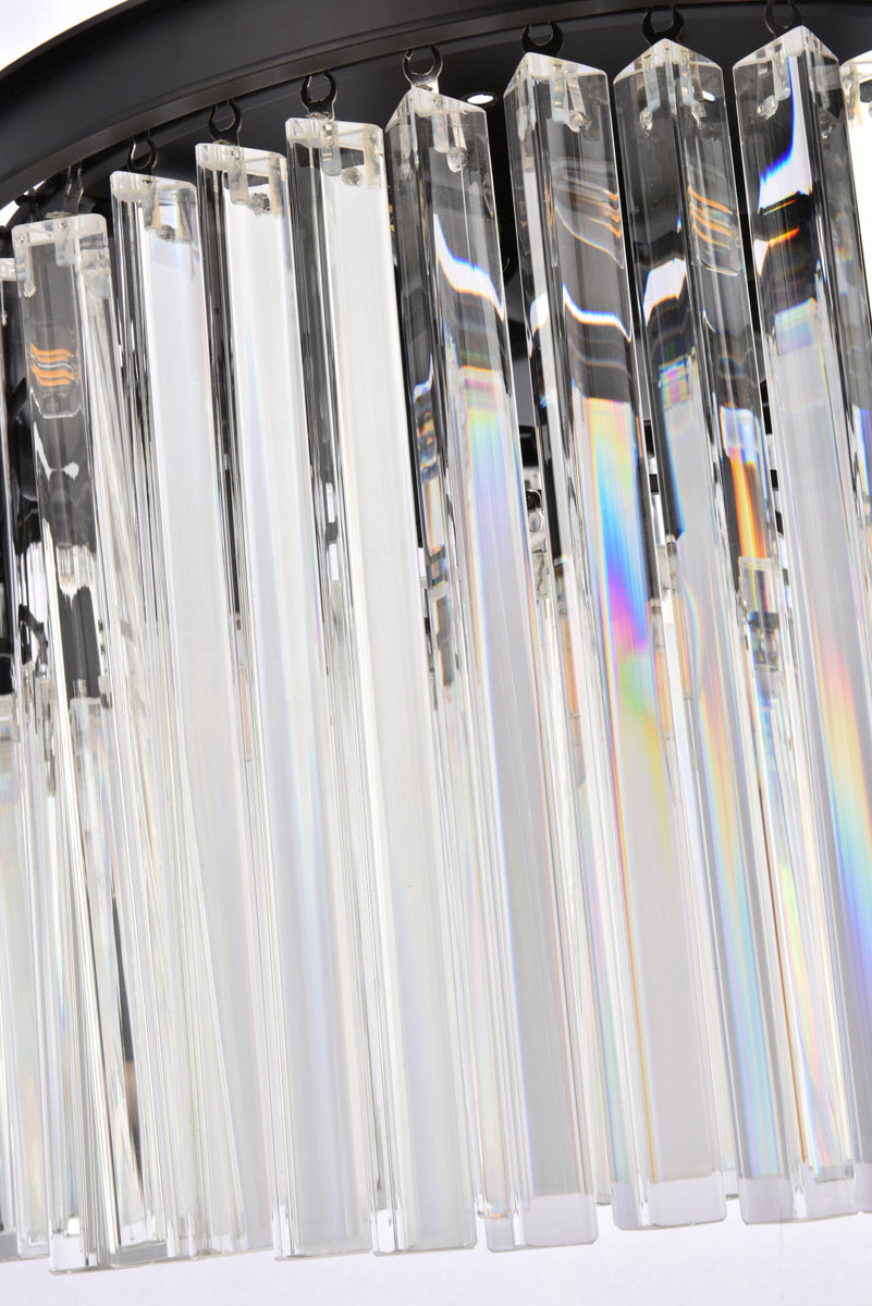 Sydney 6 light Matte Black Pendant Clear Royal Cut Crystal