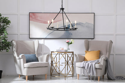 Maine 6 light Black chandelier