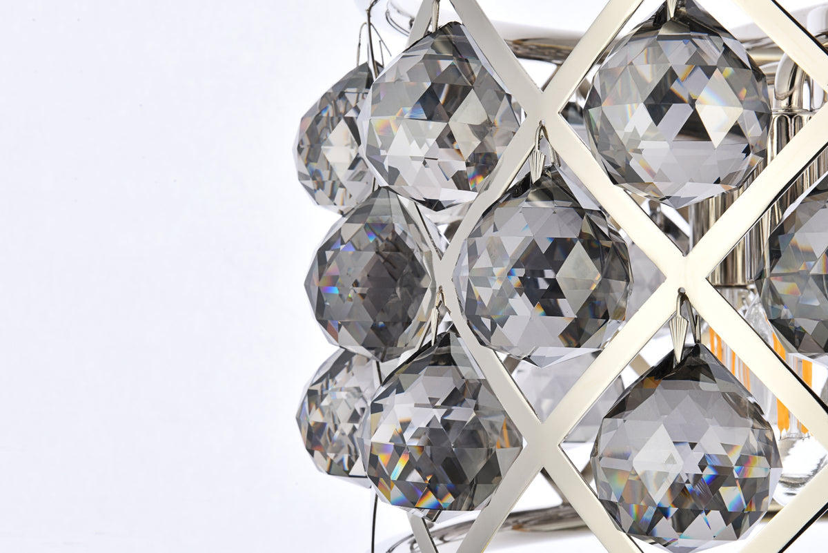 Madison 4 light polished Nickel Pendant Silver Shade (Grey) Royal Cut Crystal