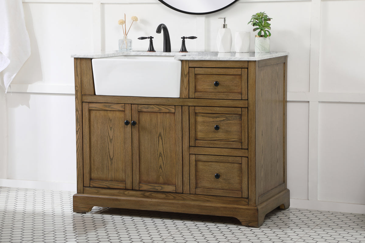 42 inch Single bathroom vanity in driftwood