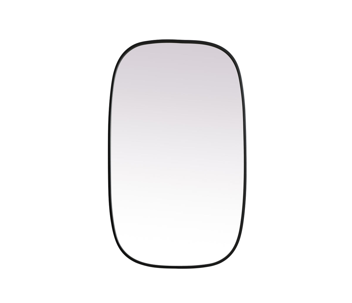 Metal Frame Oval Mirror 24x40 Inch in Black