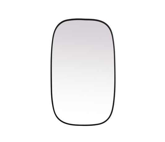 Metal Frame Oval Mirror 24x40 Inch in Black