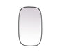 Metal Frame Oval Mirror 24x40 Inch in Black