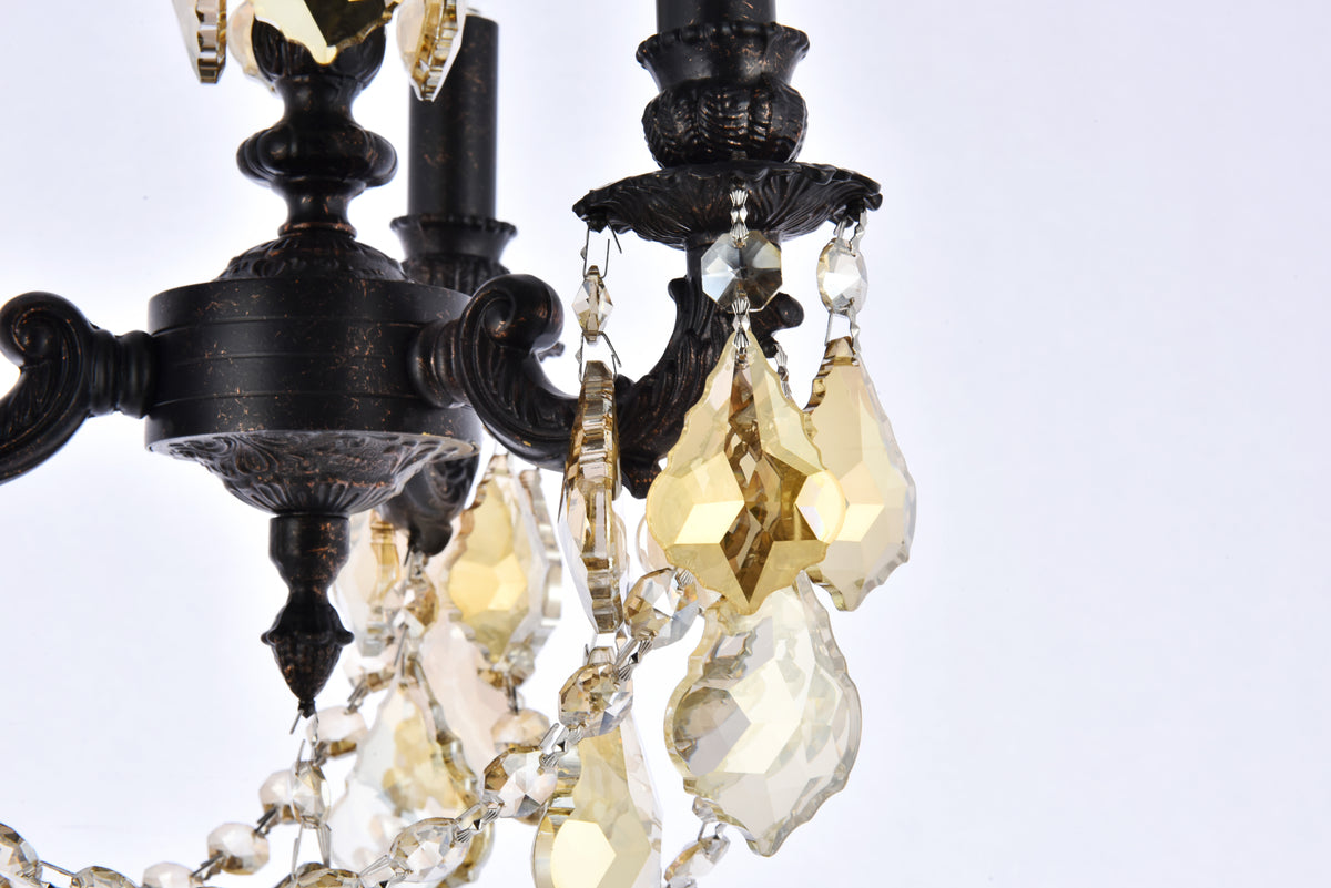 Lillie 3 light Dark Bronze Pendant Clear Royal Cut Crystal
