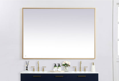 Pier 42x60 inch LED mirror with adjustable color temperature 3000K/4200K/6400K in brass