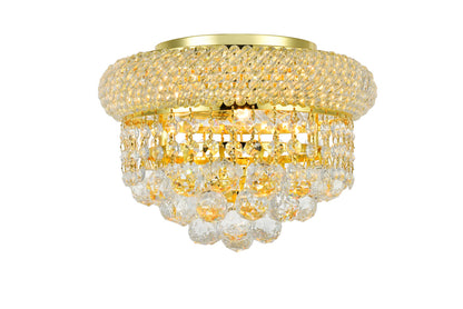 Primo 3 light Gold Flush Mount Clear Royal Cut Crystal