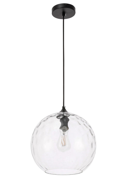 Gibson 1 light Black and Clear glass pendant