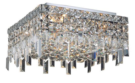 Maxime 4 light Chrome Flush Mount Clear Royal Cut Crystal