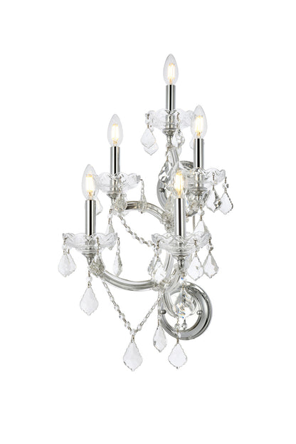 Maria Theresa 5 light Chrome Wall Sconce Clear Royal Cut Crystal