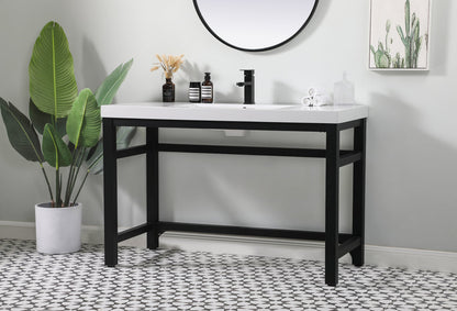 48 inch ADA compliant Single bathroom metal vanity in black