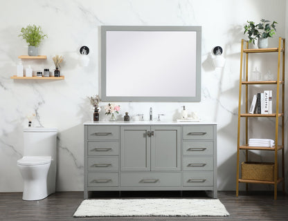 60 inch Single bathroom vanity in grey