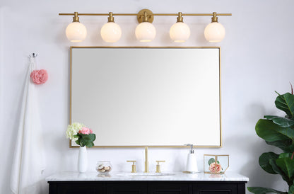 Collier 5 light Brass and Frosted white glass Wall sconce