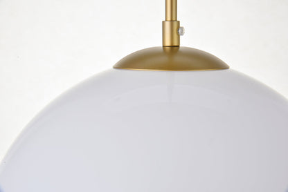 Baxter 1 Light Brass Pendant With Frosted White Glass