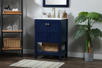 24 inch Single bathroom vanity in blue