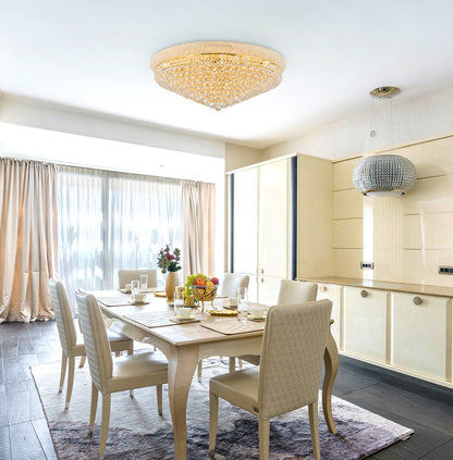 Primo 20 light Gold Flush Mount Clear Royal Cut Crystal