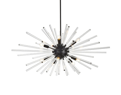 Sienna 42 inch crystal rod pendant in black
