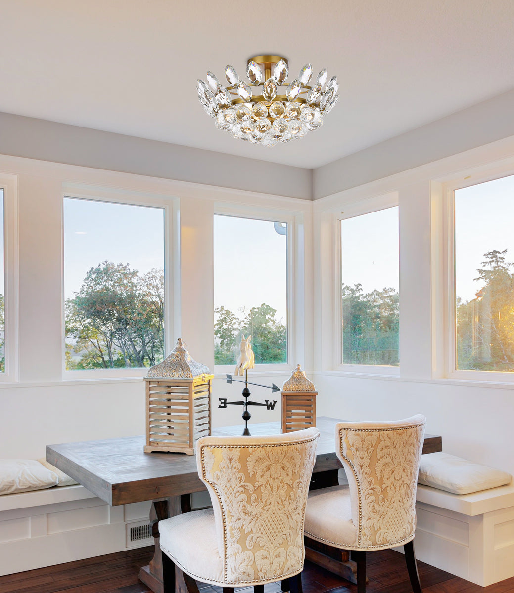 Emilia 16 inch flush mount in brass