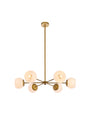 Briggs 30 inch pendant in brass with white shade