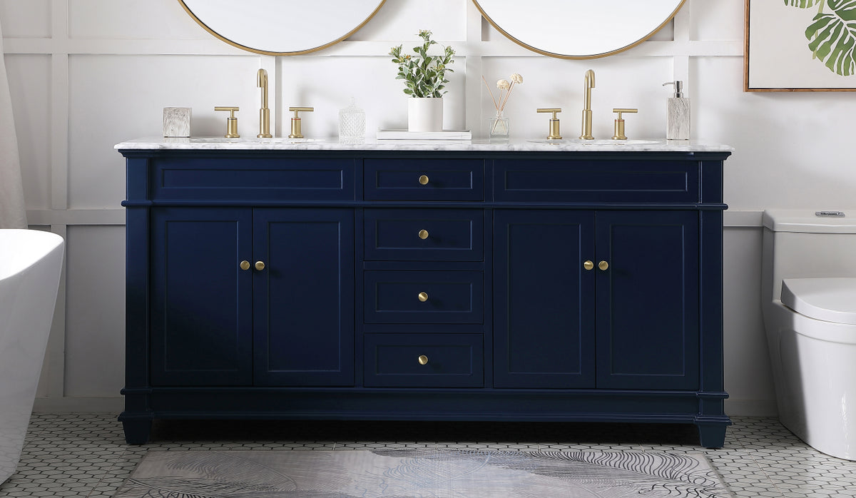 72 inch Double Bathroom Vanity set in Blue