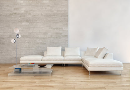 Eclipse 3 Lights Chrome Floor Lamp With Frosted White Glass