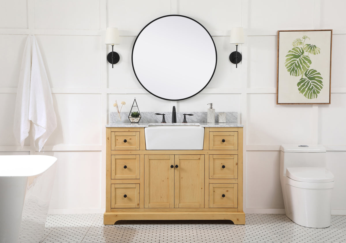 48 inch Single bathroom vanity in natural wood