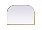 Metal Frame Arch Mirror 42x30 Inch in Brass